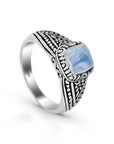 Balinese Artisanal Sterling Silver and Moonstone Ring