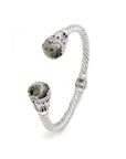 Balinese Artisan Dendritic Agate Bangle in Sterling Silver