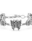 Balinese Artisan Sterling Silver Butterfly Motif Bracelet