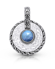 Blue Opal Disc with Twisted Cable Accents