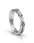 Sterling Silver X Cable Ring