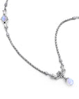 Balinese Artisan Sterling Silver, Rainbow Moonstone and African Amethyst Necklace