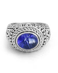 Balinese Artisan Handcrafted Sterling Silver Ring with Tanzanite Gemstone