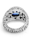 Balinese Artisan Handcrafted Sterling Silver Ring with Tanzanite Gemstone