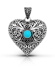 Heart of the Sea Sterling Silver Bali Larimar Pendant