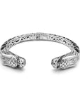 Mystic Sterling Silver Black Shell Double Dragon Bangle