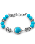 Balinese Artisan Sterling Silver Turquoise Bead Bracelet