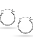 Balinese Artisinal Sterling Silver Hoop Earrings
