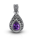 Ethereal Essence Balinese Artisan 925 Sterling Silver Amethyst Pendant