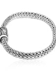 Balinese Artisan 925 Sterling Silver Bracelet with 18K Gold at Centre Lock
