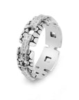 Carved Chain Balinese Band Ring, Sterling Silver