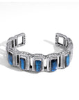 Elegant Intricate Bali Sterling Silver Bangle with Mystical Labradorite Glow