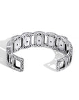 Elegant Intricate Bali Sterling Silver Bangle with Mystical Labradorite Glow