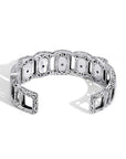 Elegant Intricate Bali Sterling Silver Bangle with Mystical Labradorite Glow