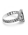 Sterling Silver Crescent Bali Ring