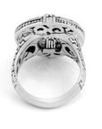 Sterling Silver Rounded Tulang Motif Bali Ring