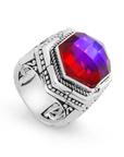 Royal Quartz Elegance – Sterling Silver Bali Statement Ring