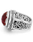 Royal Quartz Elegance – Sterling Silver Bali Statement Ring