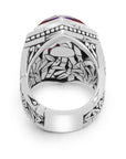 Royal Quartz Elegance – Sterling Silver Bali Statement Ring