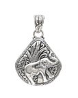Majestic Balinese Elephant Motif Sterling Silver Pendant