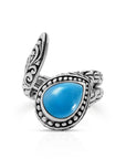Rich Blue Sterling Silver Bali Regal Ring