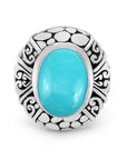 Balinese Artisan Handcrafted Sterling Silver Ring with Sleeping Beauty Turquoise
