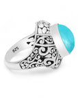 Balinese Artisan Handcrafted Sterling Silver Ring with Sleeping Beauty Turquoise