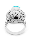 Balinese Artisan Handcrafted Sterling Silver Ring with Sleeping Beauty Turquoise