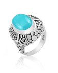 Balinese Artisan Handcrafted Sterling Silver Ring with Sleeping Beauty Turquoise