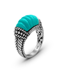 Balinese Artisan Sterling Silver Ring with Turquoise Gemstone