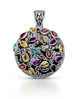 Radiance of Bali: Multi-Stone Sterling Silver Pendant