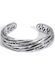 Elegant Bali Sterling Silver Layered & Wrapped Bamboo Bangle