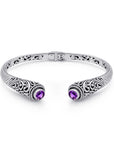 Balinese Artisan Spirit of the Island Sterling Silver Amethyst Bangle