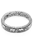 Balinese Artisan 925 Sterling Silver Majestic Elephants Bangle