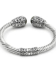 Double Abalone Sterling Silver Balinese Bangle