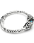 Double Abalone Sterling Silver Balinese Bangle