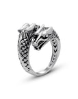 Balinese Artisan 925 Sterling Silver Dual Dragon Ring