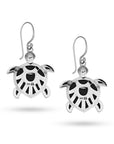 Balinese Artisan 925 Sterling Silver Turtle Drop Earring with Abalone
