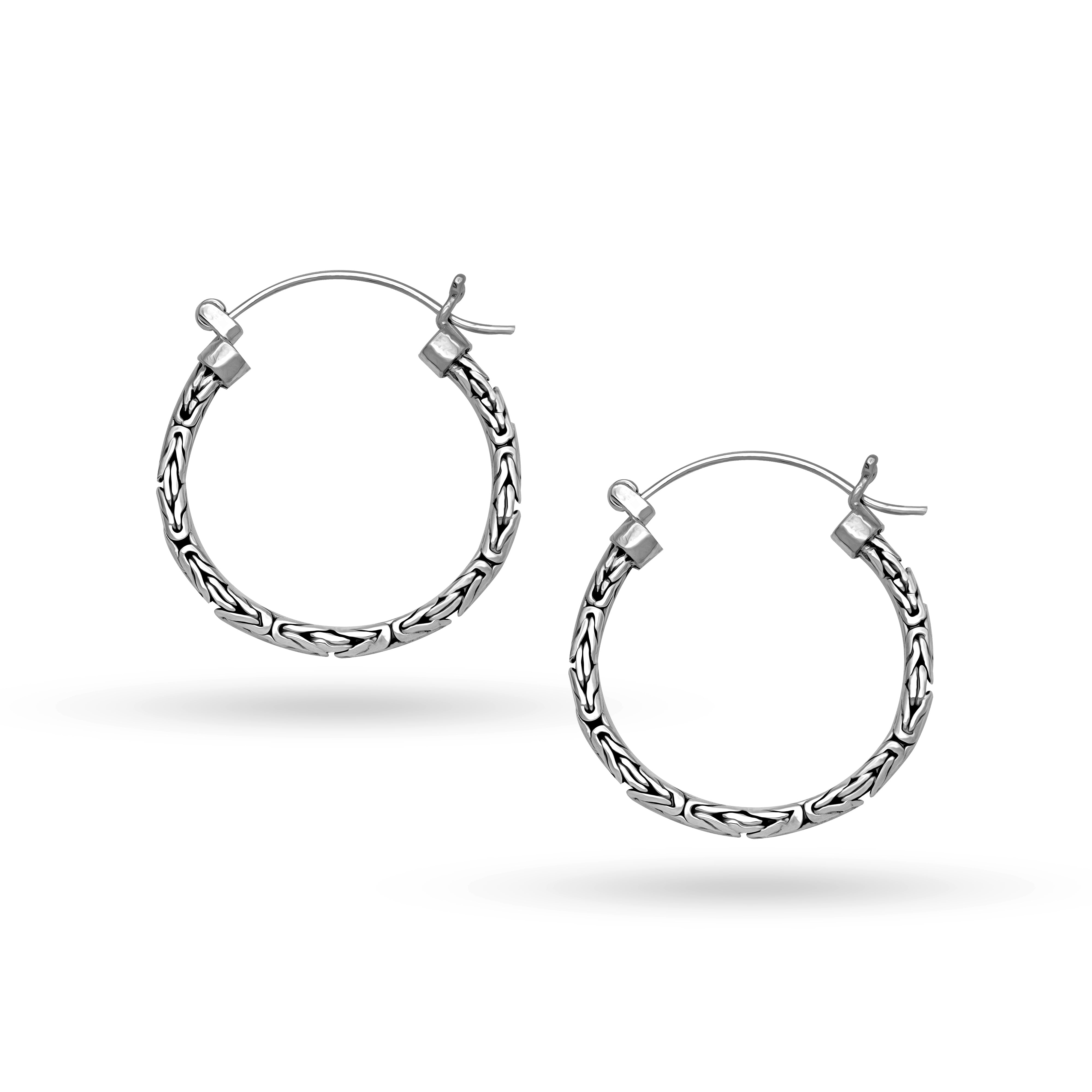 Balinese Artisinal Sterling Silver Hoop Earrings