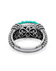 Balinese Artisan Sterling Silver Ring with Turquoise Gemstone