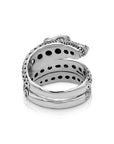 Artisan Balinese Sterling Silver Dragon Ring with Garnet
