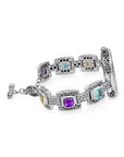 Bali Artisan Sterling Silver Multistone and Conch Watch