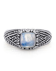 Balinese Artisanal Sterling Silver and Moonstone Ring