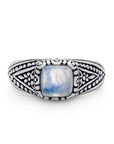 Balinese Artisanal Sterling Silver and Moonstone Ring