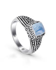 Balinese Artisanal Sterling Silver and Moonstone Ring