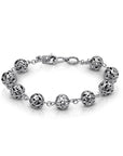 Ornate Sterling Silver Bali Sphere Bracelet