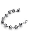 Ornate Sterling Silver Bali Sphere Bracelet