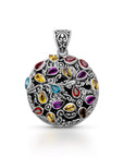 Radiance of Bali: Multi-Stone Sterling Silver Pendant