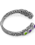 African Amethyst & Peridot Harmony Bangle