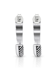 Cable Twist Silver Half Hoops